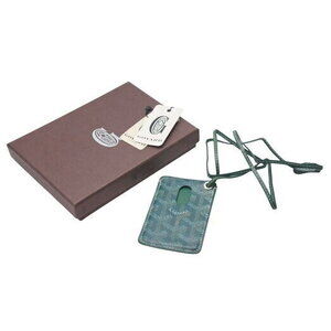 GOYARD Pass Wallet Card Holder Choiseul Strap Green Herringbone